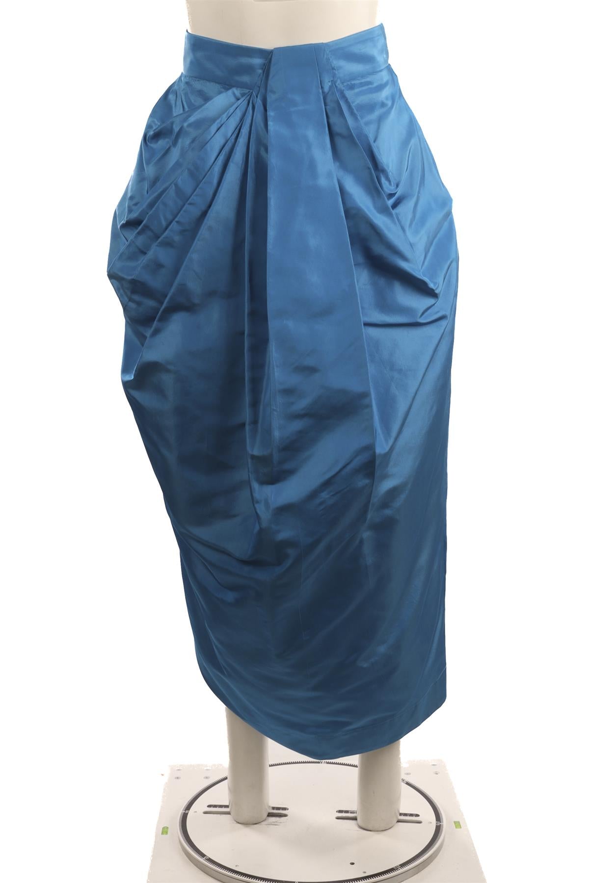 CHRISTOPHER JOHN ROGERS BLUE SILK MAXI SKIRT US 4 UK 8