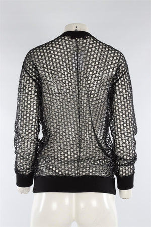 STELLA MCCARTNEY BLACK MESH SWEATER SMALL