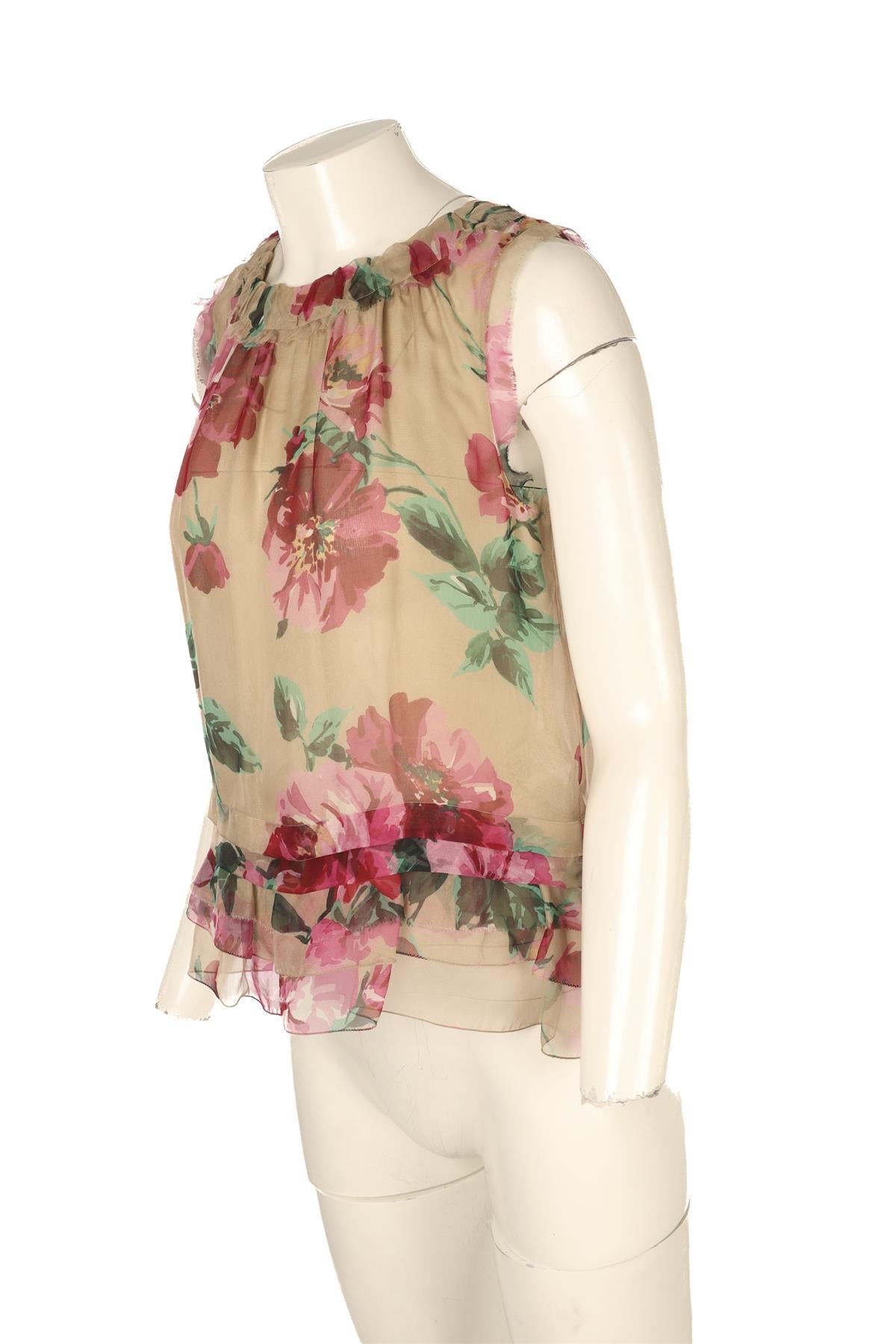 DOLCE & GABBANA BEIGE SILK TOP IT 42 UK 10