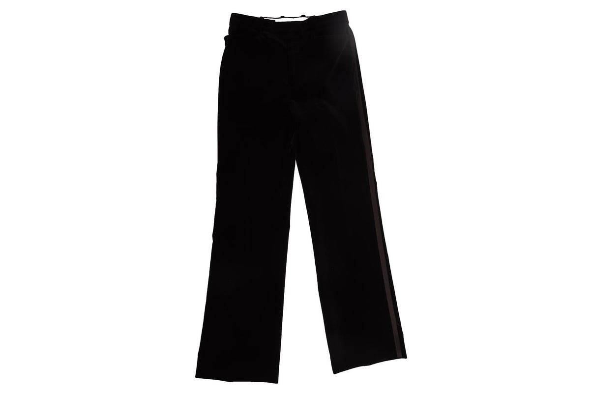 GUCCI BLACK VELVET STRAIGHT LEG PANTS IT 44 UK 12