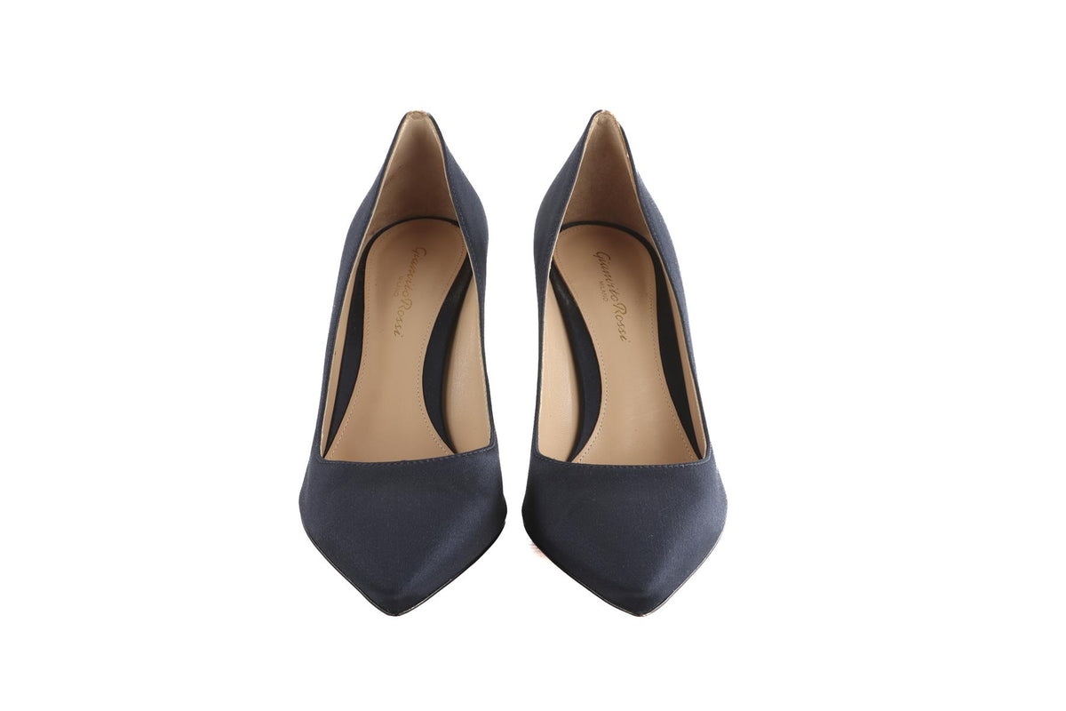 GIANVITO ROSSI NAVY SUEDE PUMPS EU 38 UK 5 US 8