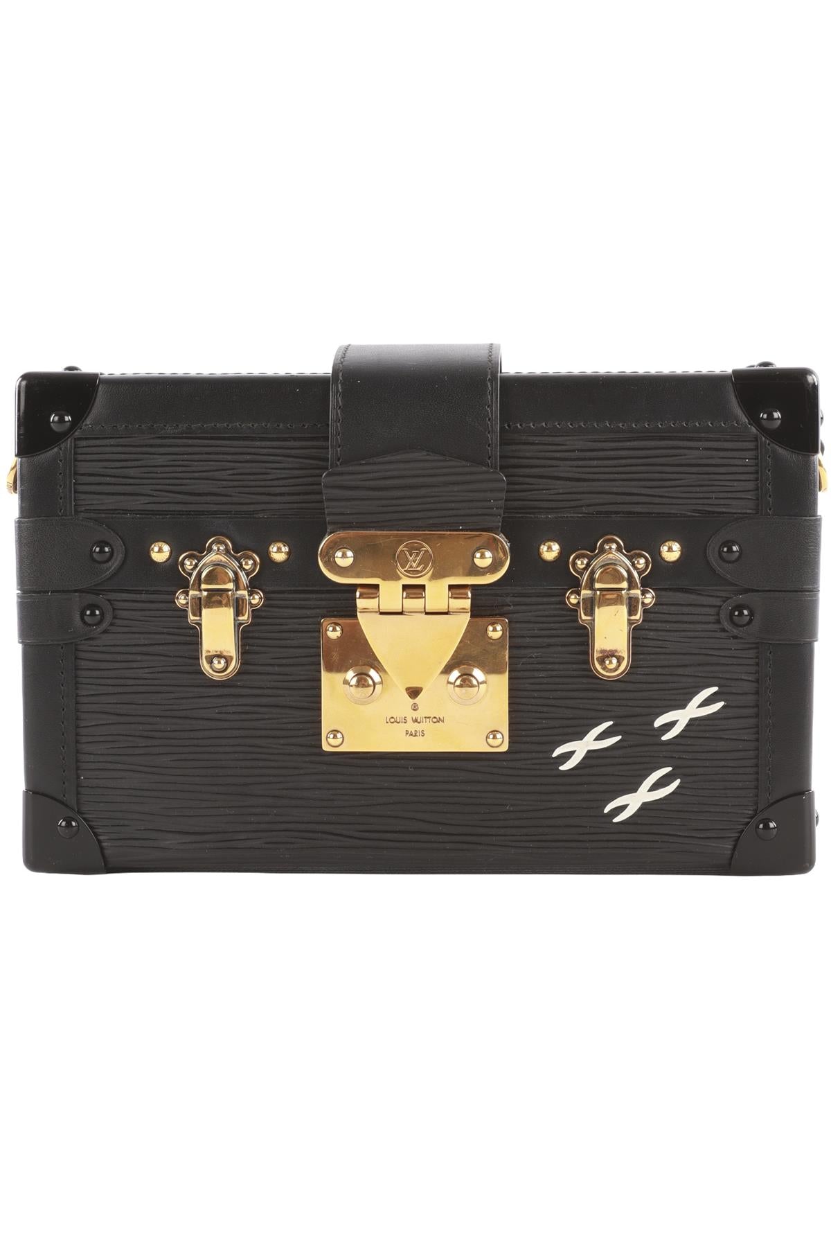 LOUIS VUITTON BLACK 2019 PETITE MALLE EPI LEATHER CLUTCH