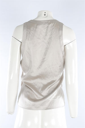 ALASDAIR TAUPE SILK TOP US 0 UK 4