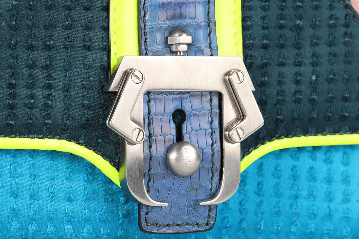PAULA CADEMATORI BLUE LEATHER BAG