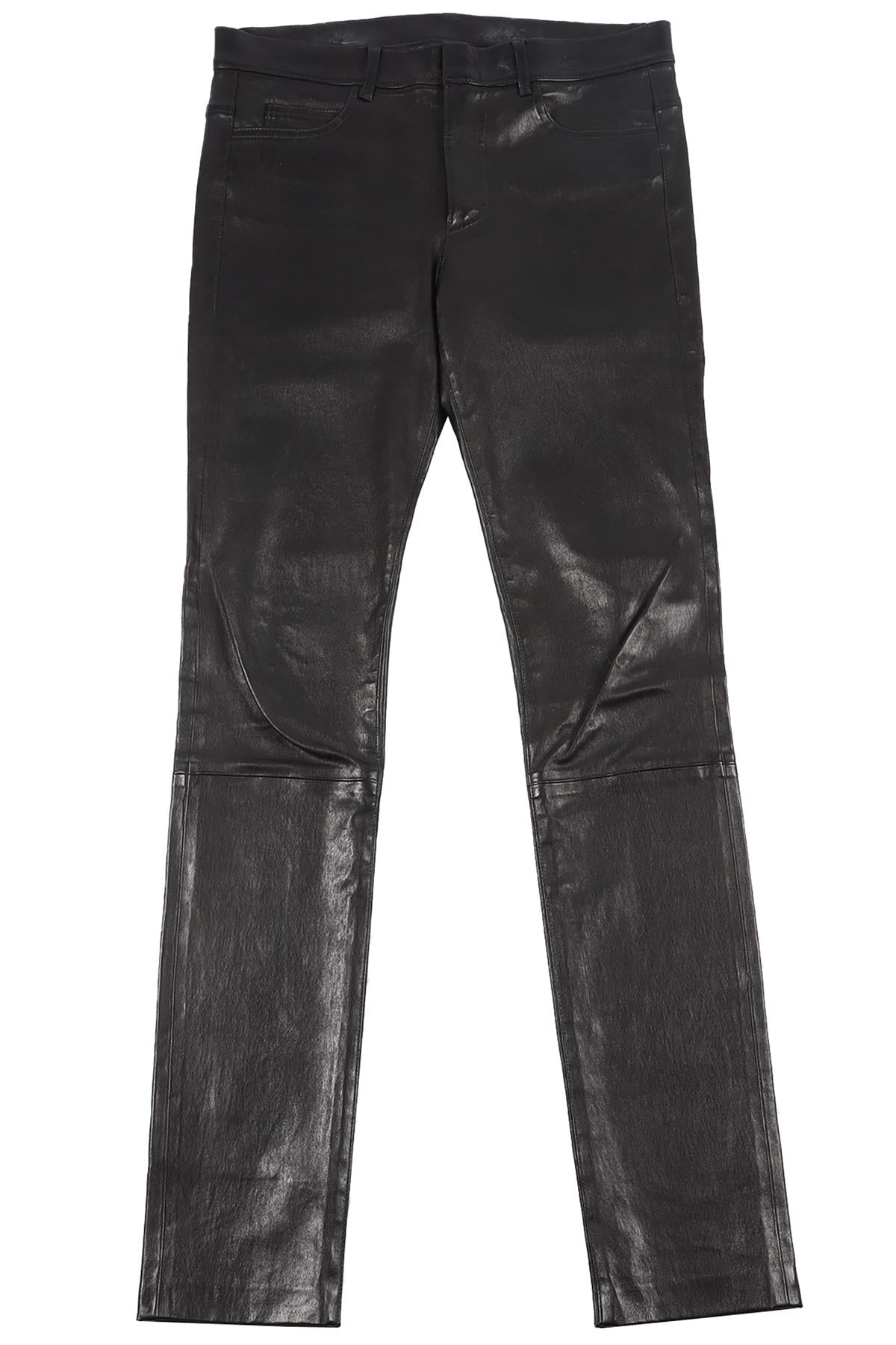 HELMUT LANG BLACK LEATHER PANTS US 4 UK 8