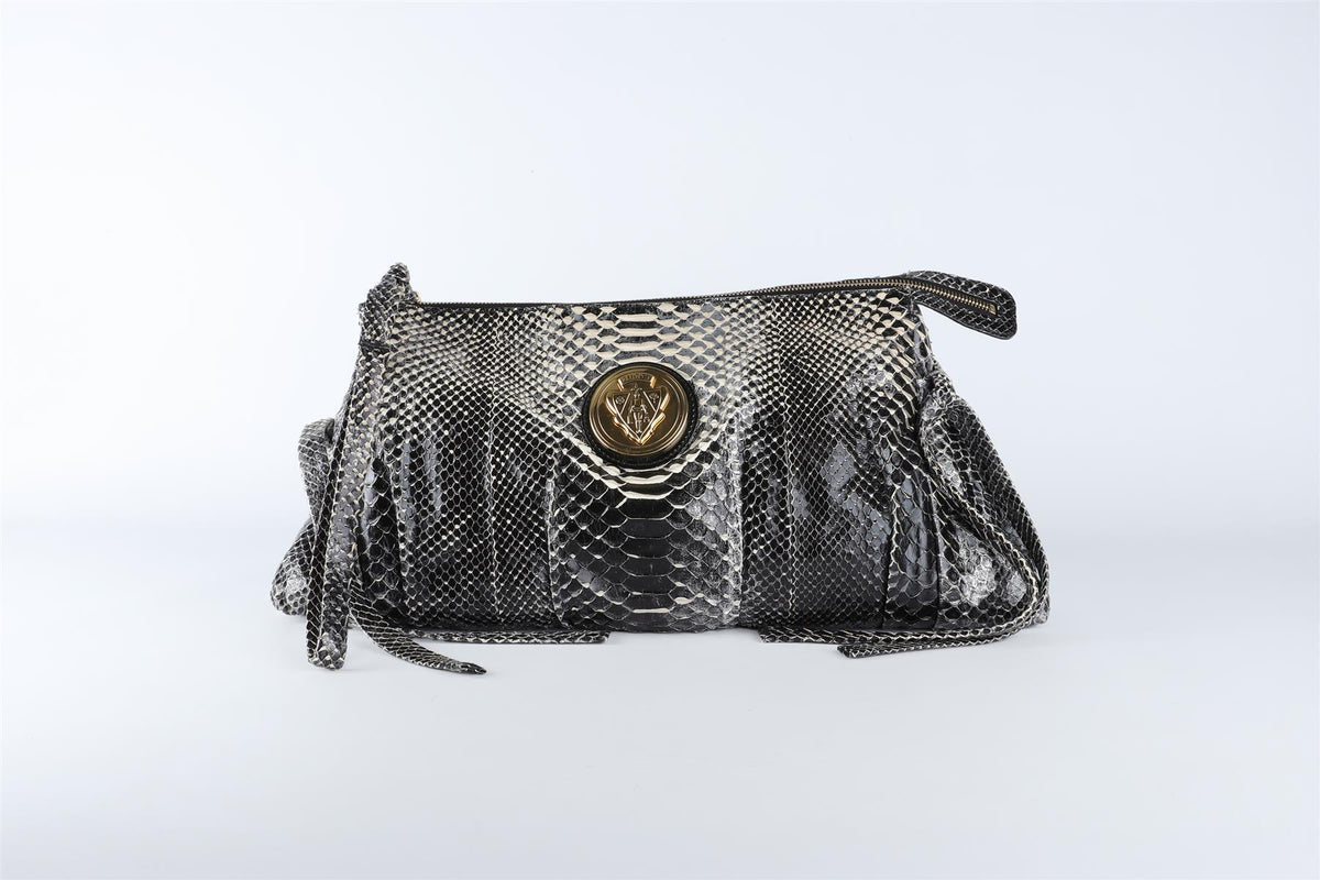 GUCCI BLACK HYSTERIA PYTHON CLUTCH