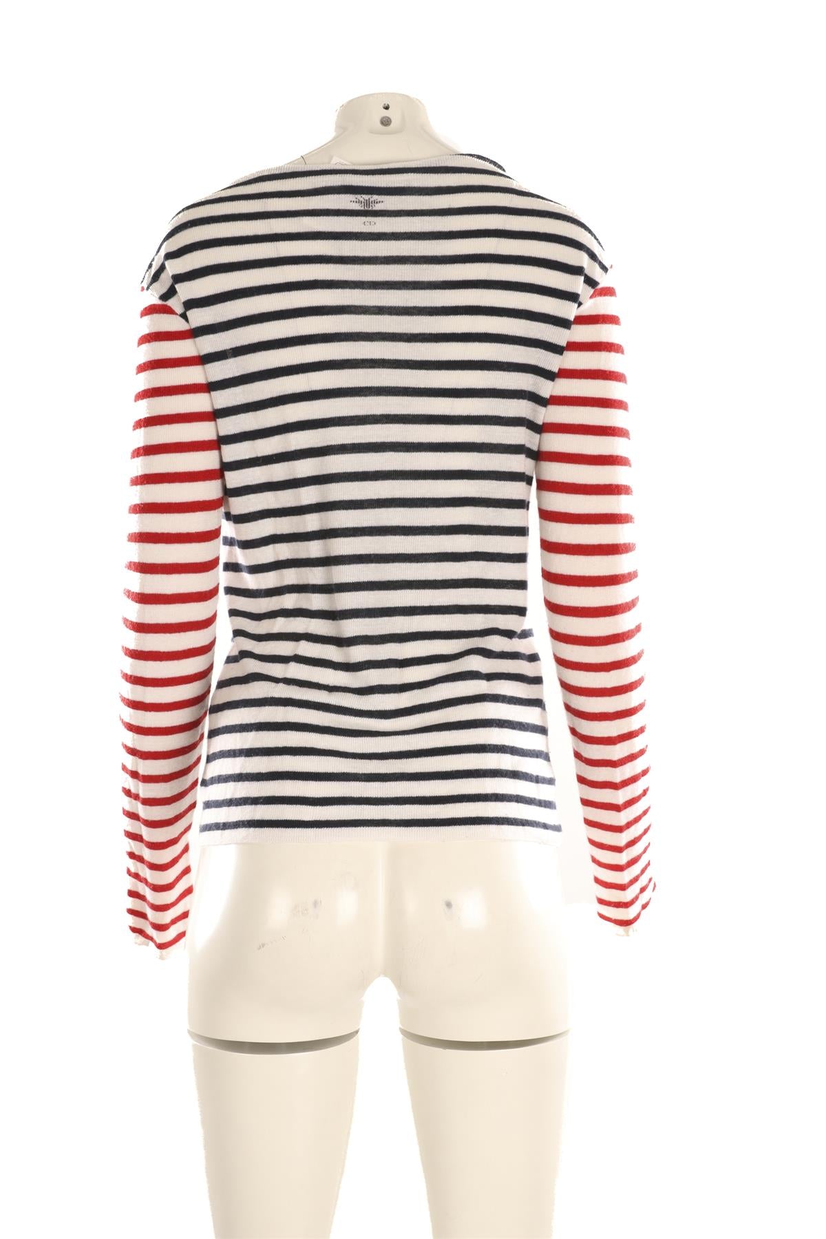 CHRISTIAN DIOR MULTI LINEN TOP FR 42 UK 14
