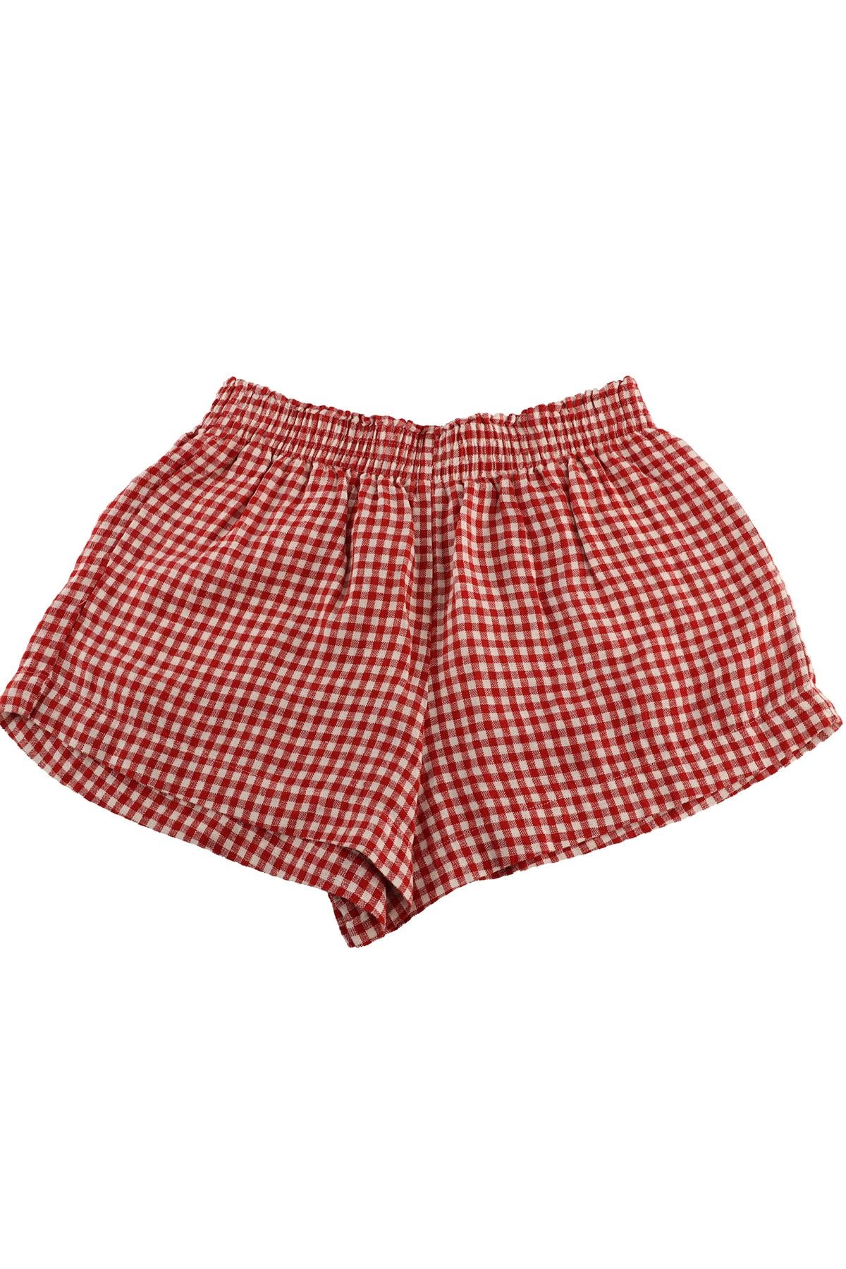 REFORMATION RED LINEN SHORTS SMALL