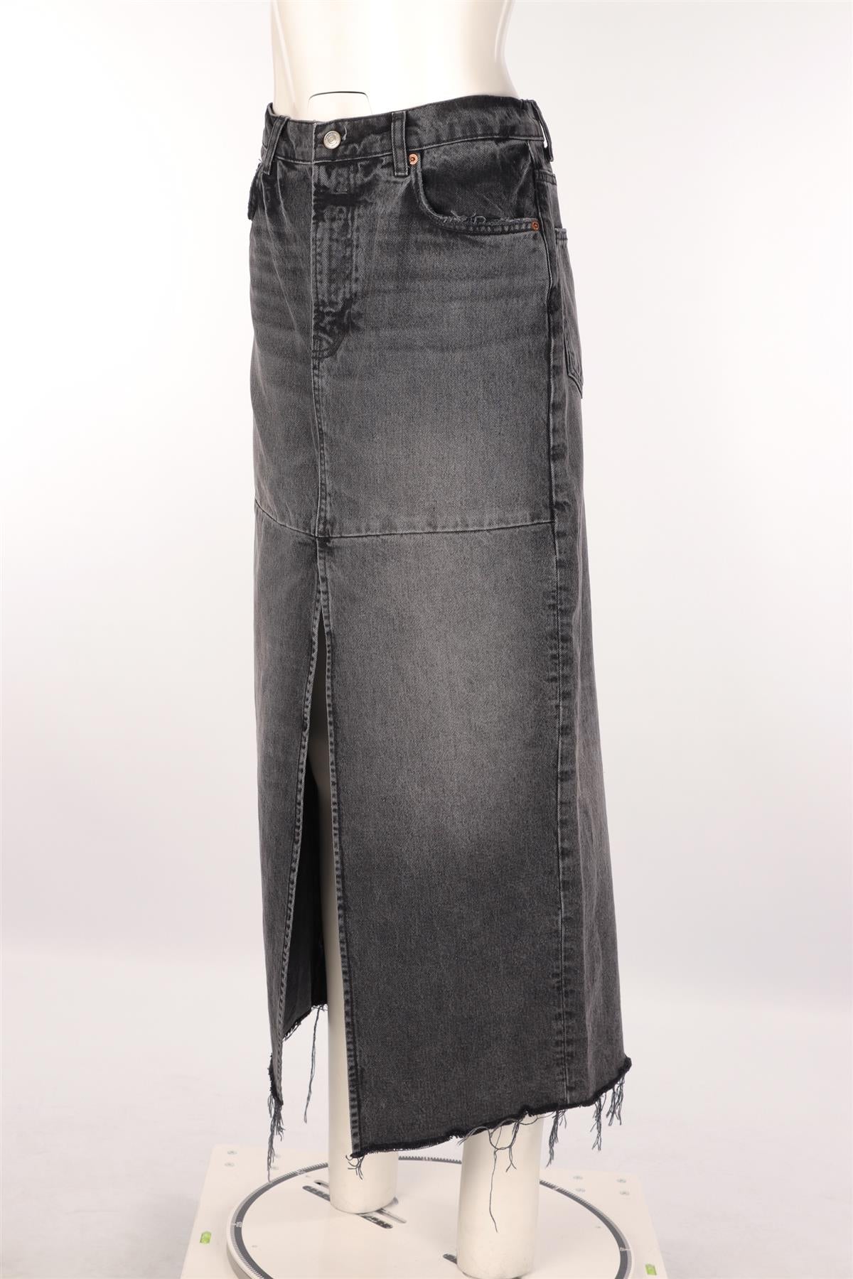 REFORMATION GREY DENIM MAXI SKIRT W29 UK 10-12