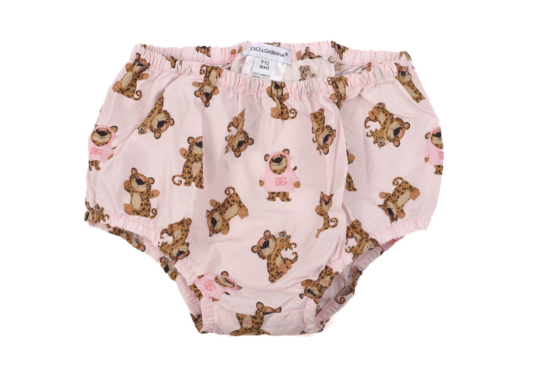 DOLCE & GABBANA PINK BABY GIRLS DRESS AND BLOOMERS SET 9-12 MONTHS
