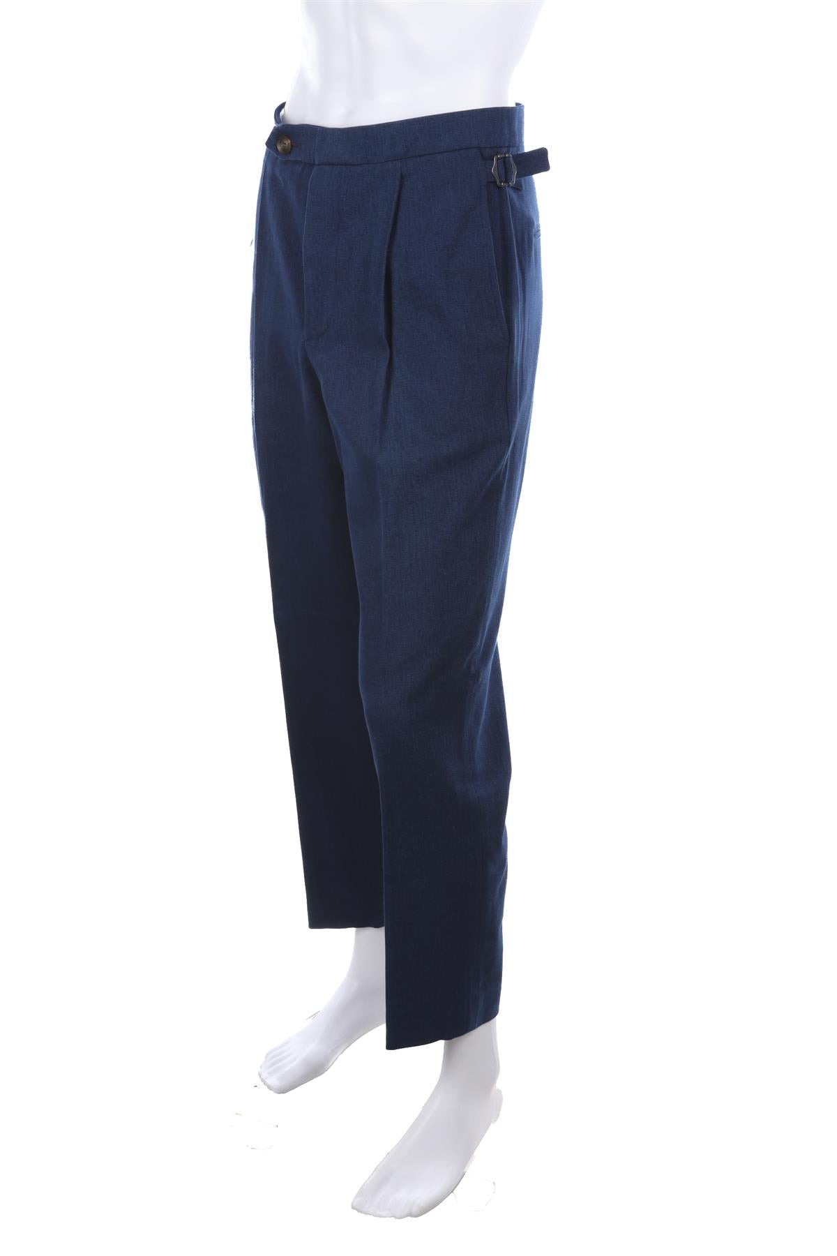 KING & TUCKFIELD BLUE MENS COTTON SHIRT AND TROUSERS SET SMALL