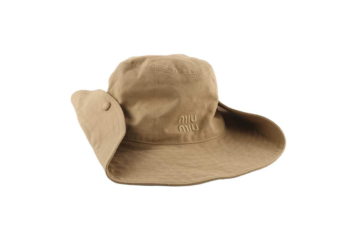 MIU MIU BEIGE COTTON HAT SMALL
