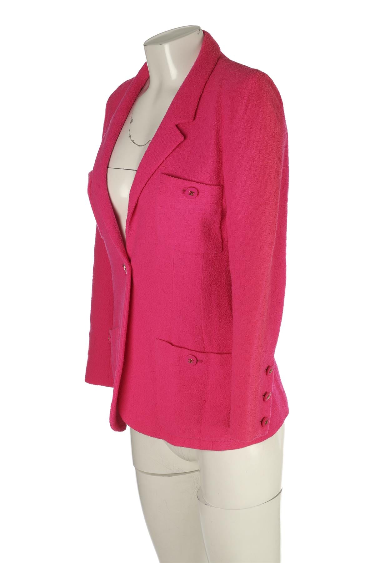 CHANEL PINK 1995 WOOL BLAZER FR 36 UK 8