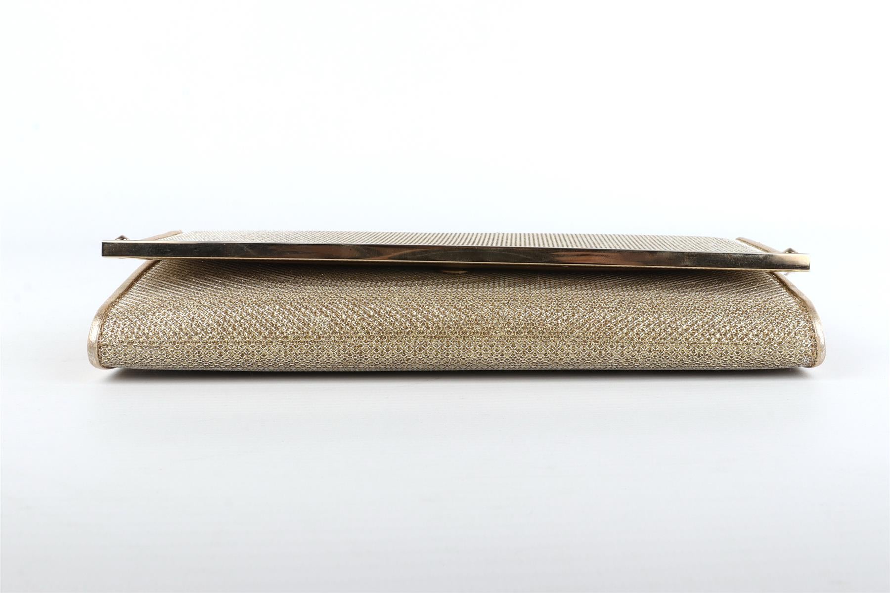 JIMMY CHOO GOLD FABRIC CLUTCH