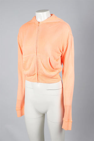 SKIMS ORANGE COTTON HOODIE XSMALL