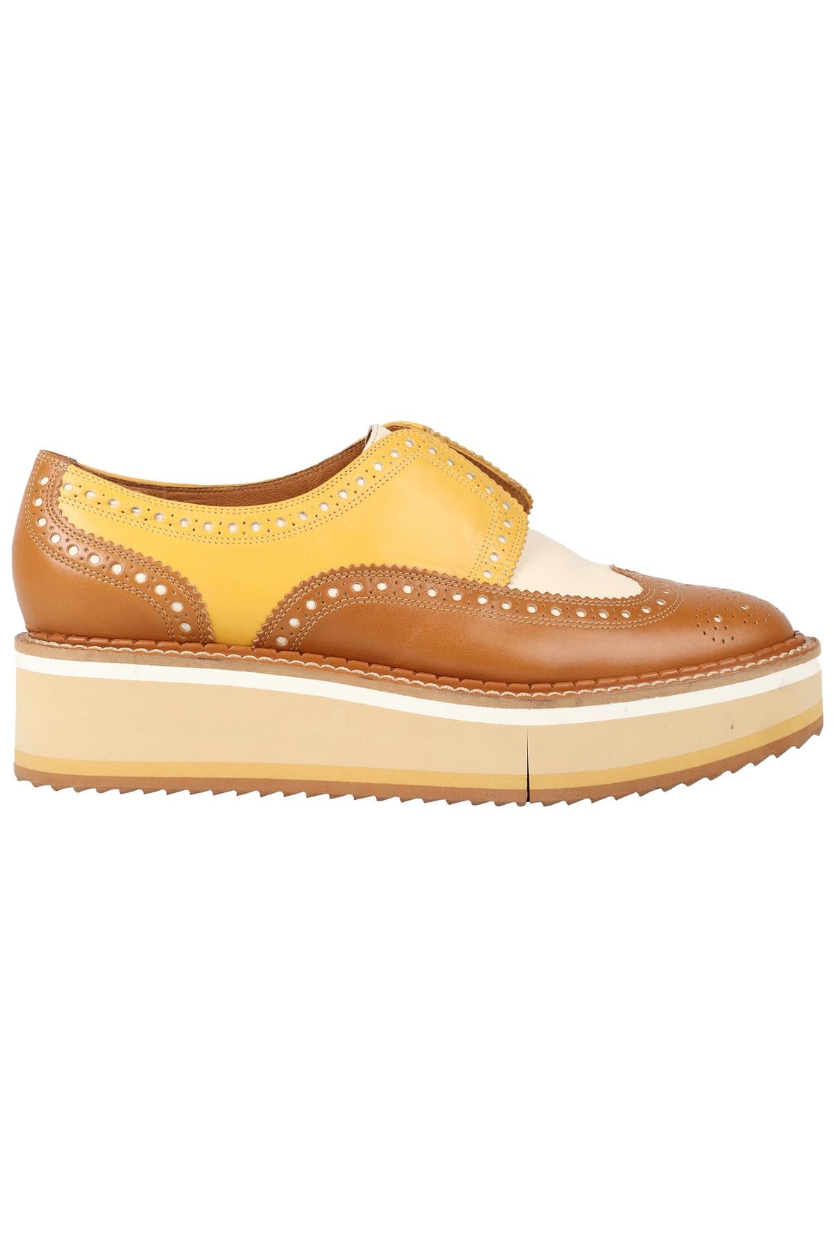 CLERGERIE TAN LEATHER PLATFORM LOAFERS EU 38.5 UK 5.5 US 8.5