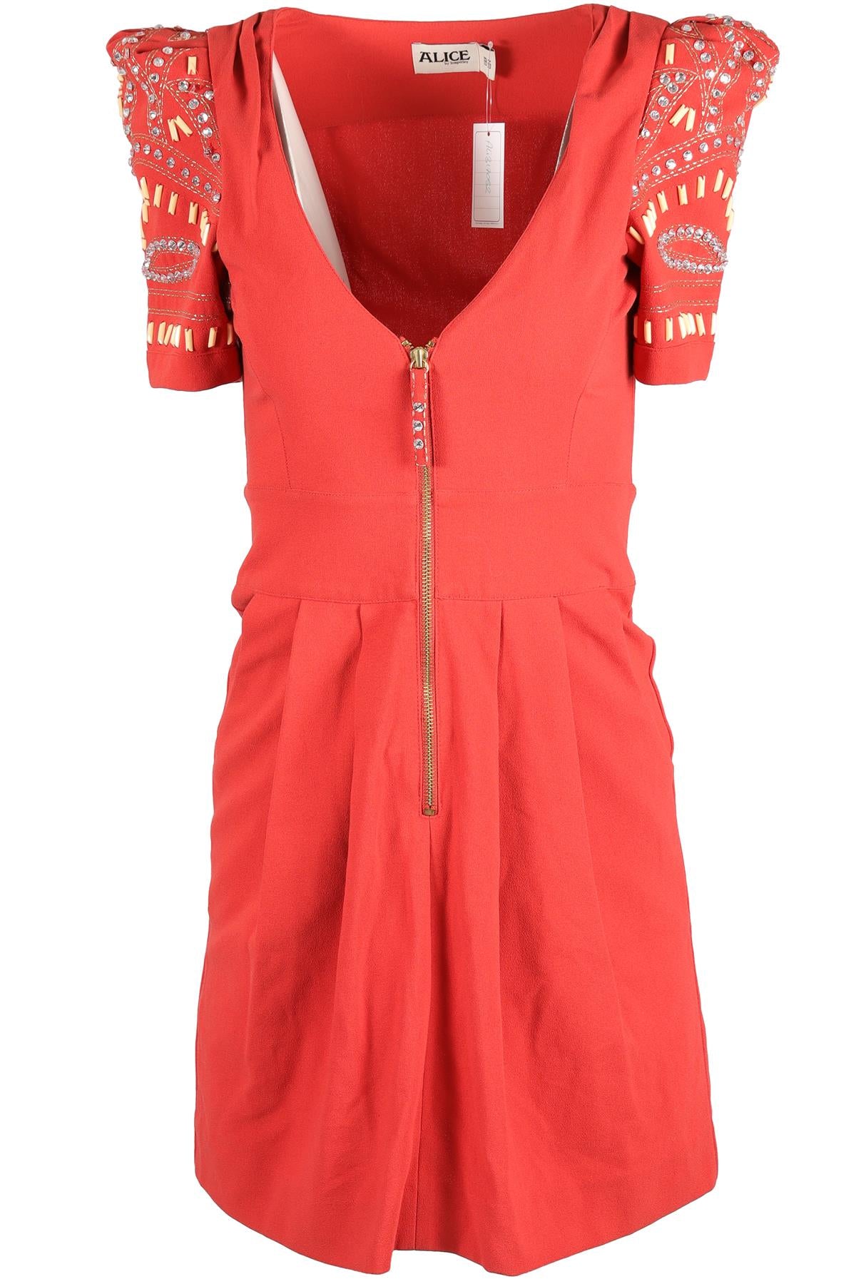 ALICE BY TEMPERLEY RED COTTON DRESS UK 8