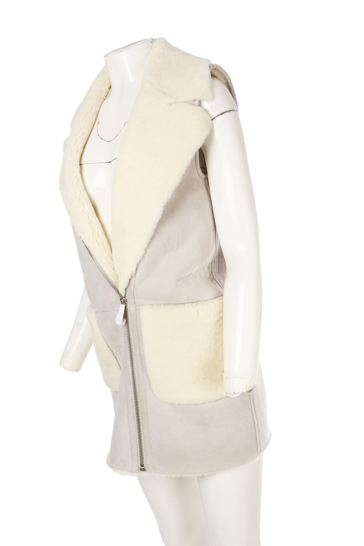 GREY SHEARLING GILET