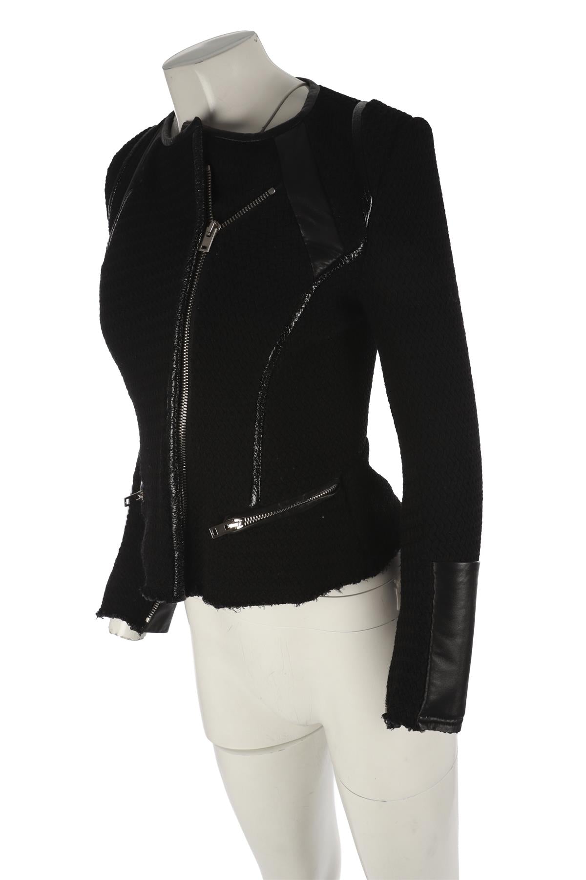 IRO BLACK COTTON JACKET FR 38 UK 10