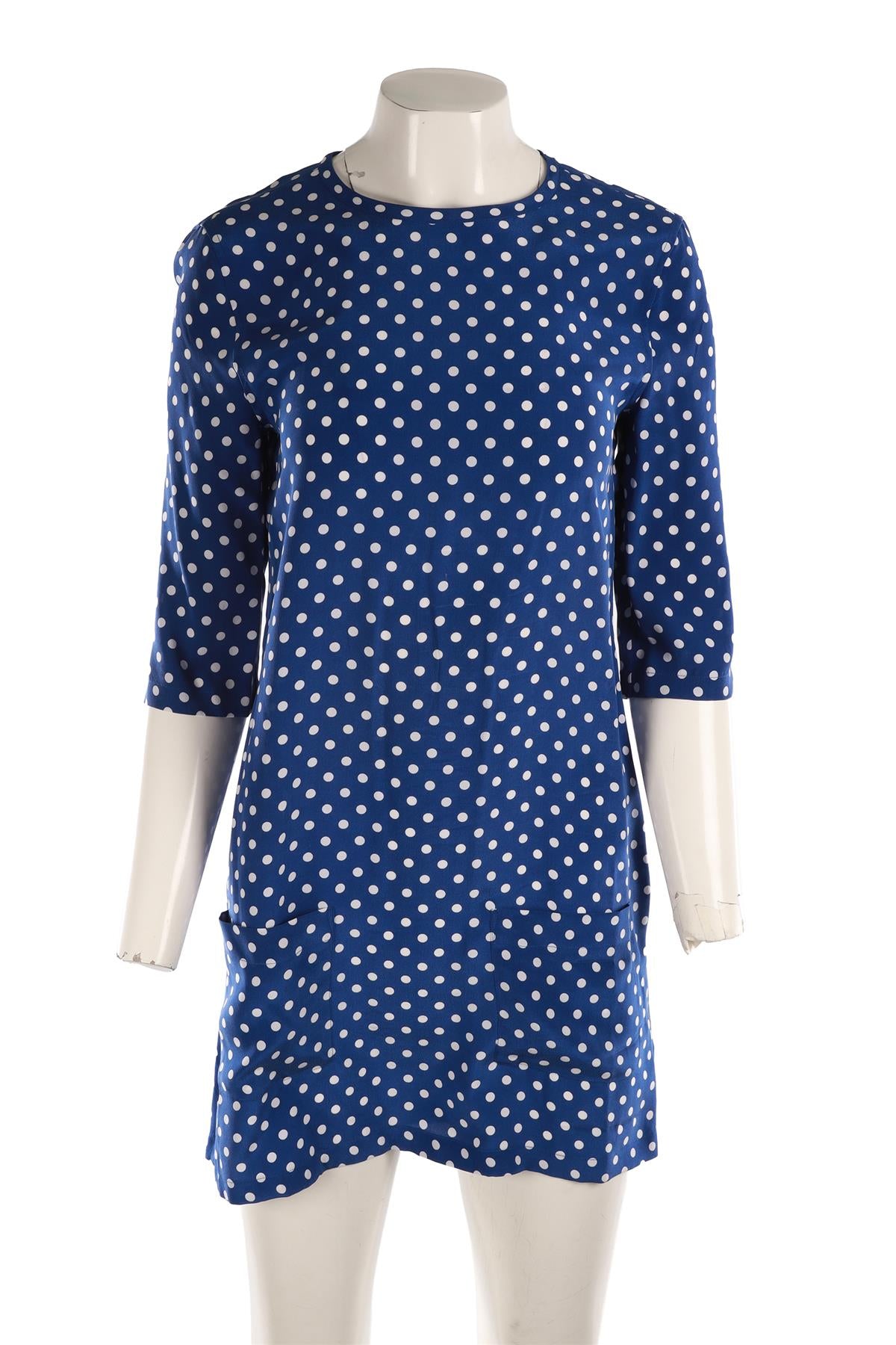 EQUIPMENT BLUE SILK MIDI DRESS XSMALL