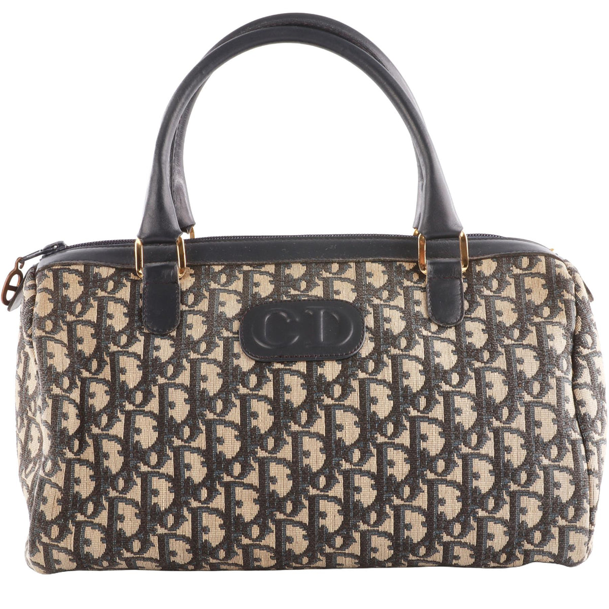 CHRISTIAN DIOR NAVY VINTAGE DIORISSIMO CANVAS TOTE BAG