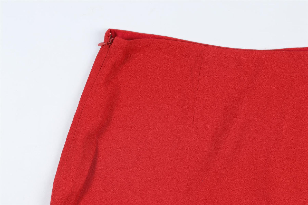 REFORMATION RED CREPE MINI SKIRT US 2 UK 6