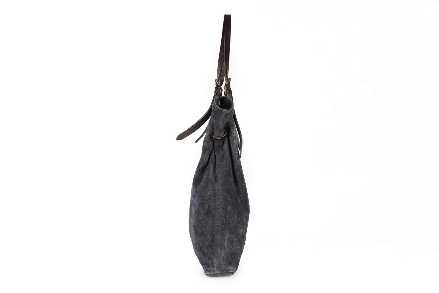 TOMAS MAIER NAVY SUEDE TOTE BAG