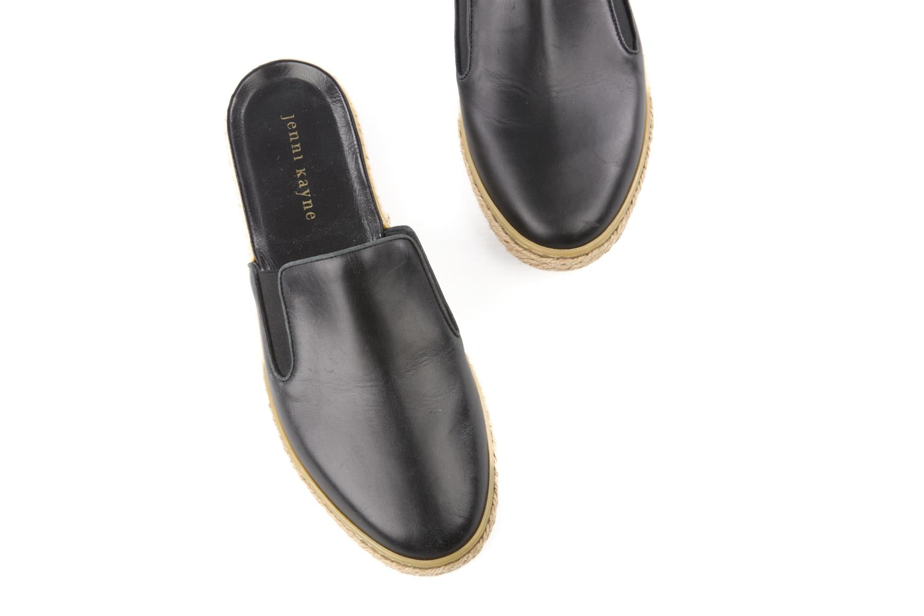 JENNI KAYNE BLACK LEATHER MULES EU 38 UK 5 US 8