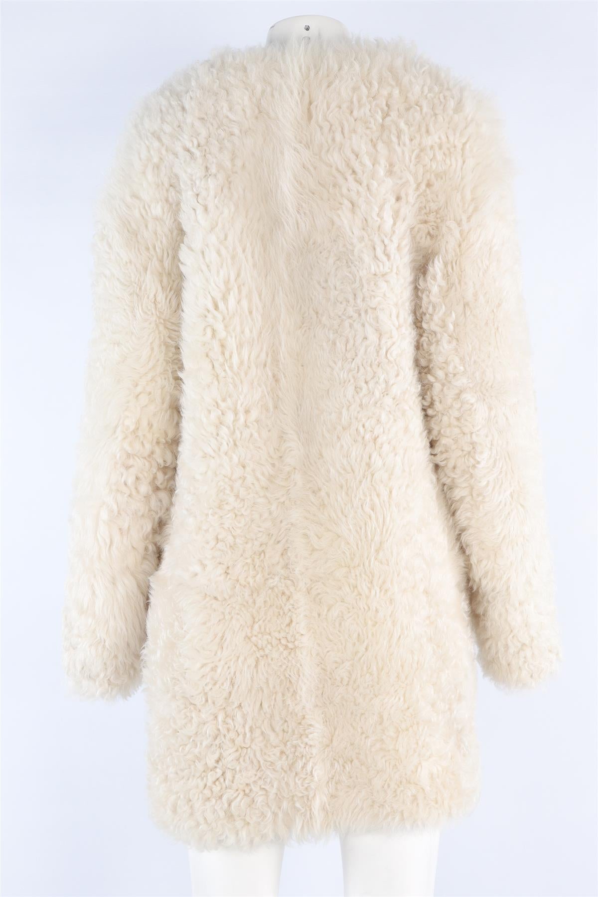LOULOU STUDIO CREAM SHEARLING COAT SMALL
