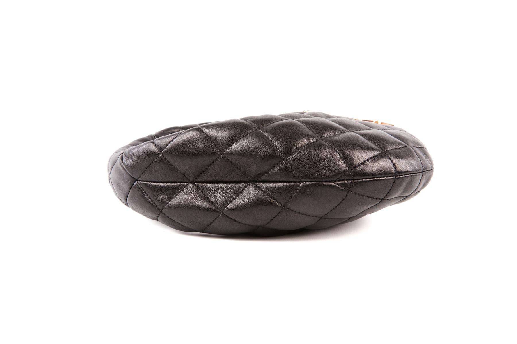 SAINT LAURENT BLACK ICARINO QUILTED LEATHER TOTE BAG