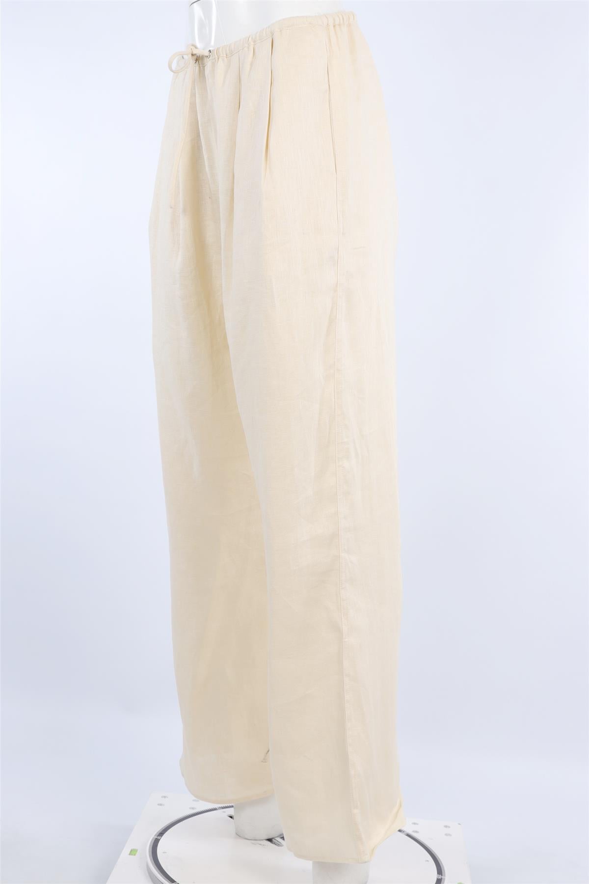DISSH BEIGE LINEN STRAIGHT LEG PANTS AU 8 UK 8