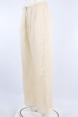 DISSH BEIGE LINEN STRAIGHT LEG PANTS AU 8 UK 8