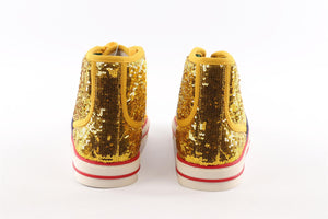 GUCCI YELLOW TENNIS 1977 SEQUIN SNEAKERS EU 38 UK 5 US 8