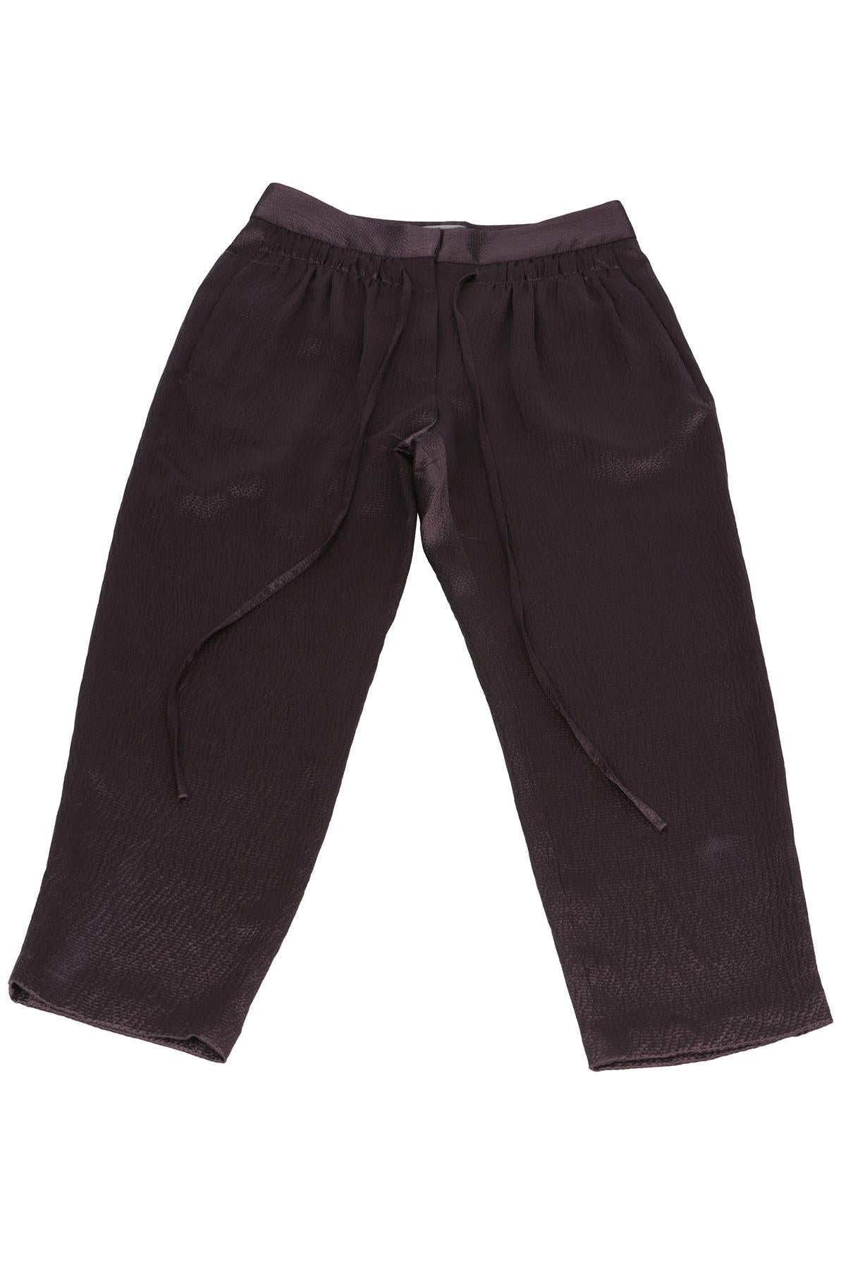MAIYET NAVY SILK STRAIGHT LEG PANTS US 0 UK 4