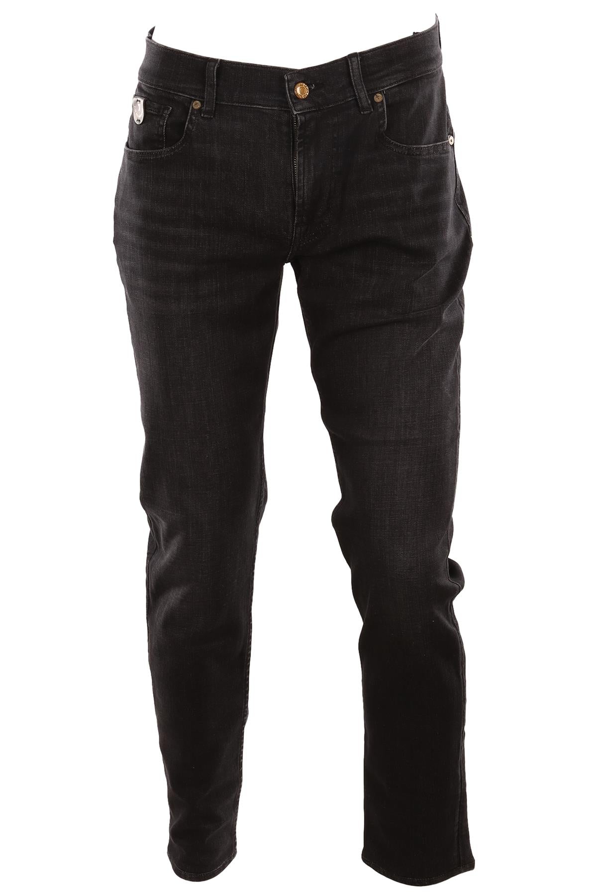 7 FOR ALL MANKIND BLACK TAPERED LEG JEANS UK 32
