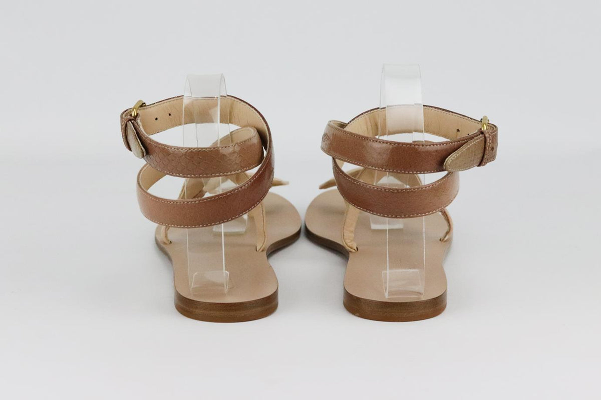 CHRISTIAN DIOR POISON-D SNAKE EFFECT LEATHER SANDALS EU 38 UK 5 US 8