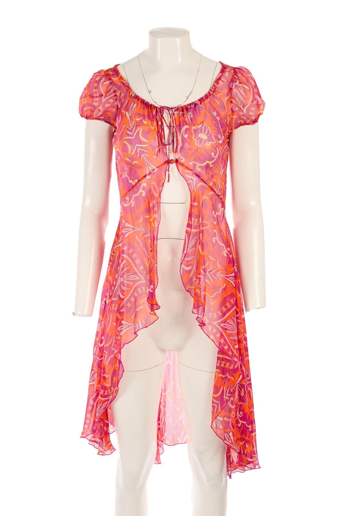 DIANE VON FURSTENBERG MULTI SILK ROBE US 6