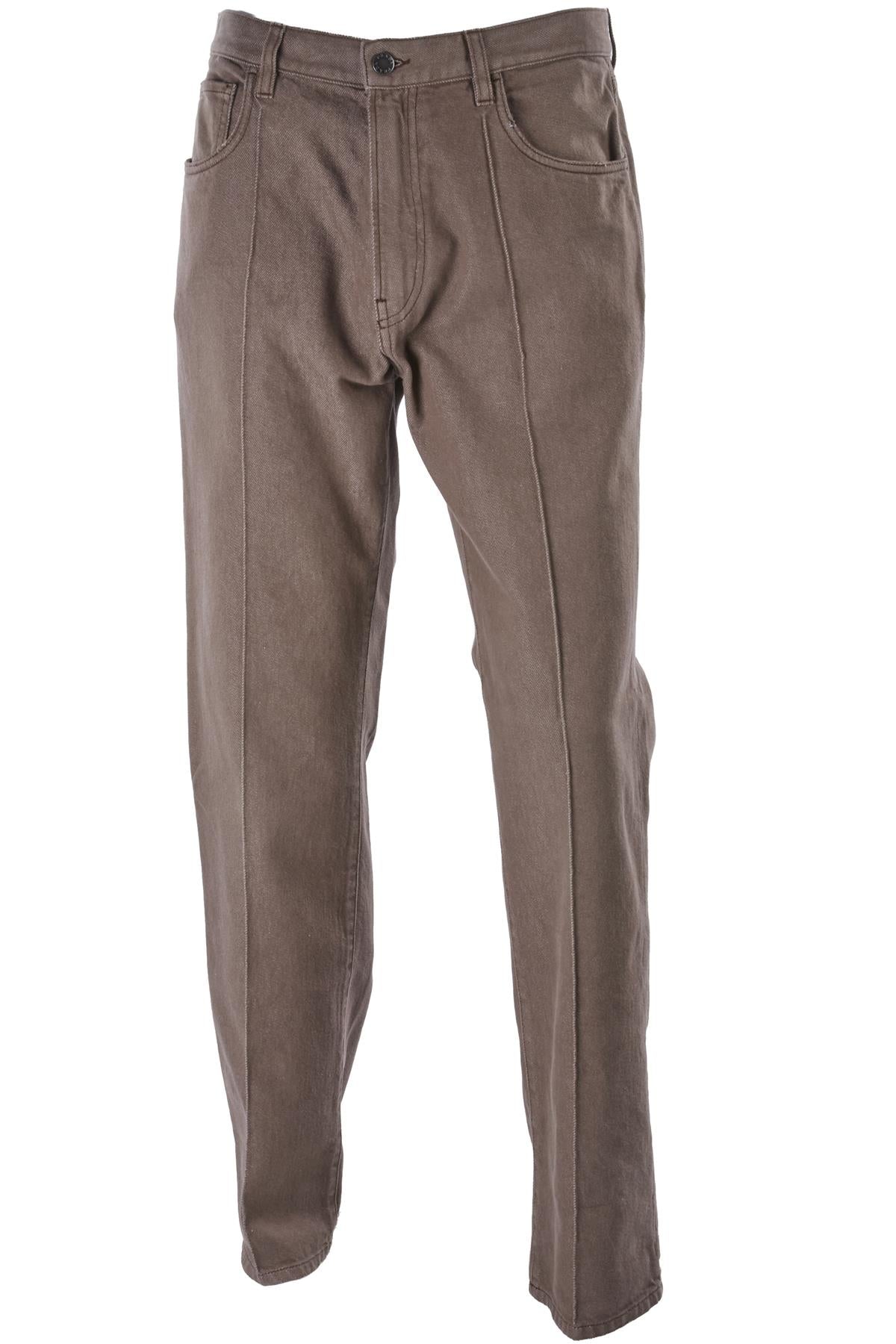 BROWN MEN'S HIGH RISE STRAIGHT LEG JEANS