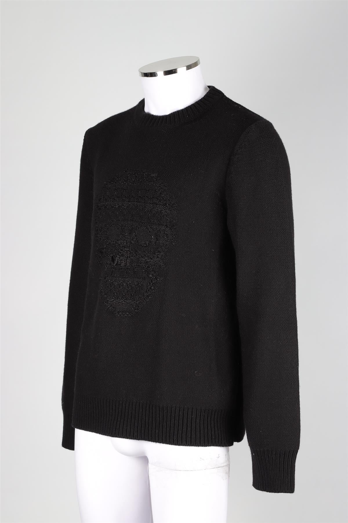 ALEXANDER MCQUEEN BLACK MEN'S WOOL SWEATER LARGE