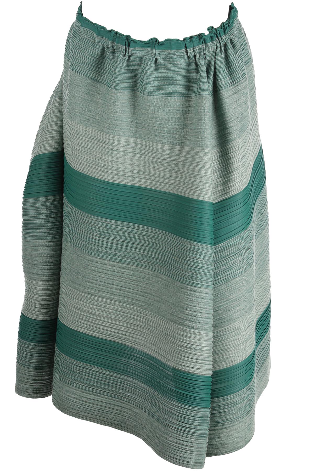 PLEATS PLEASE ISSEY MIYAKE GREEN MIDI SKIRT JP 3 UK 8
