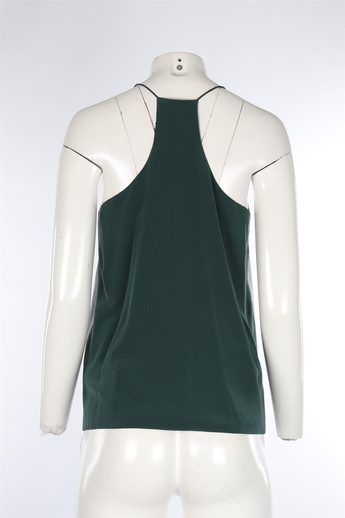 TIBI GREEN LEATHER TOP US 6 UK 10