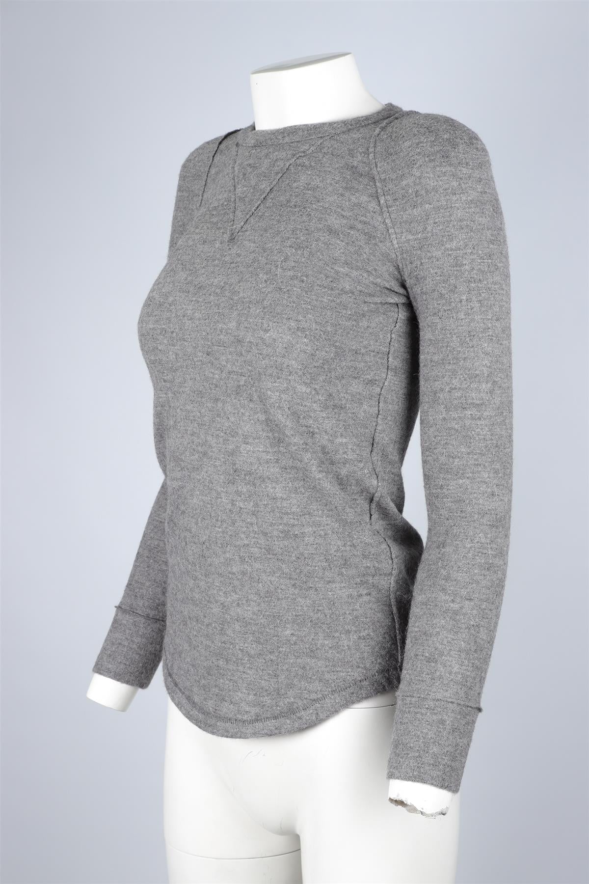 ISABEL MARANT GREY WOOL TOP UK 8