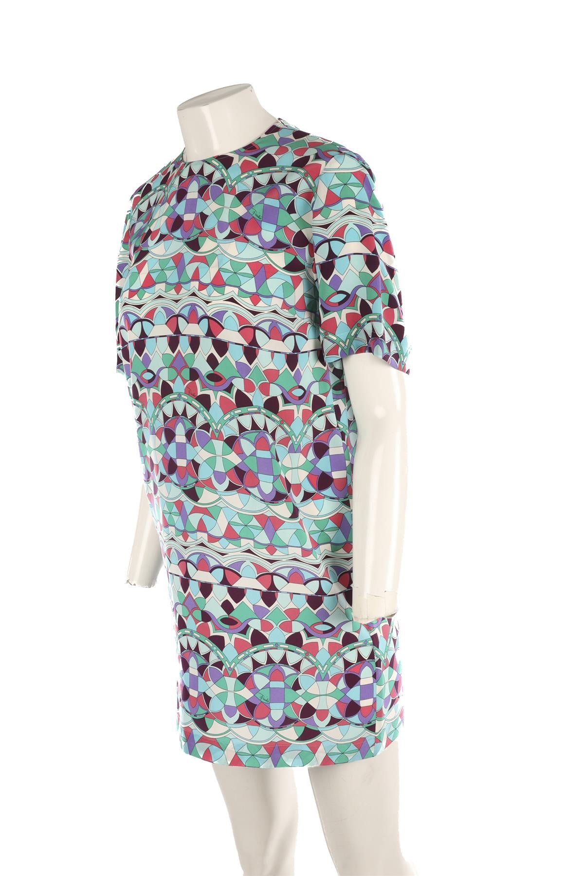 EMILIO PUCCI MULTI SILK MINI DRESS IT 38 UK 6