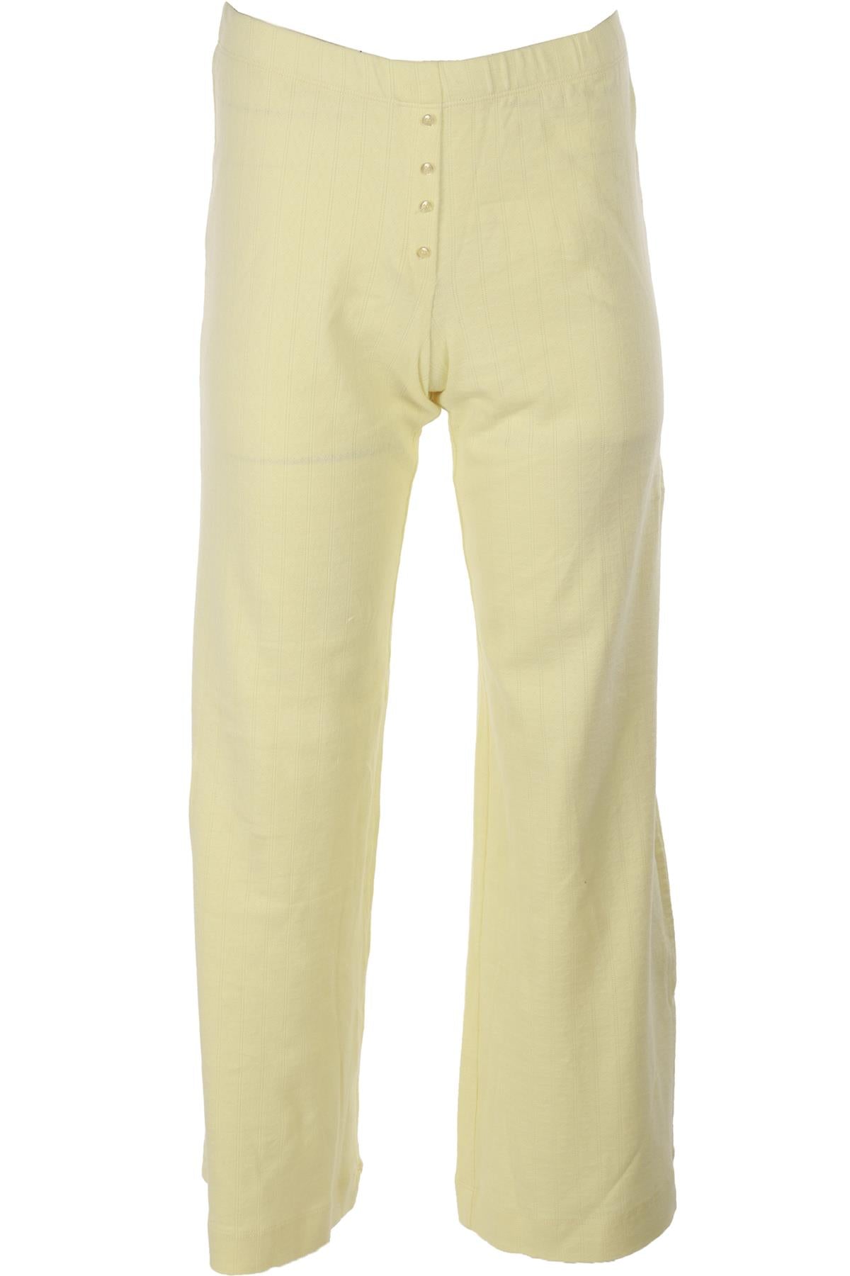 LESET YELLOW COTTON WIDE LEG PANTS XSMALL
