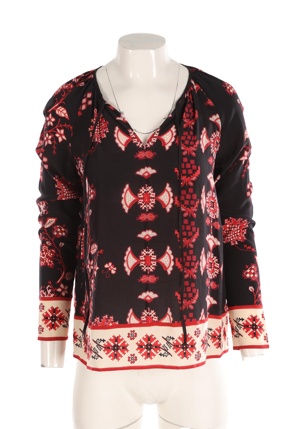 RED VALENTINO BLACK SILK TOP IT 38 UK 6