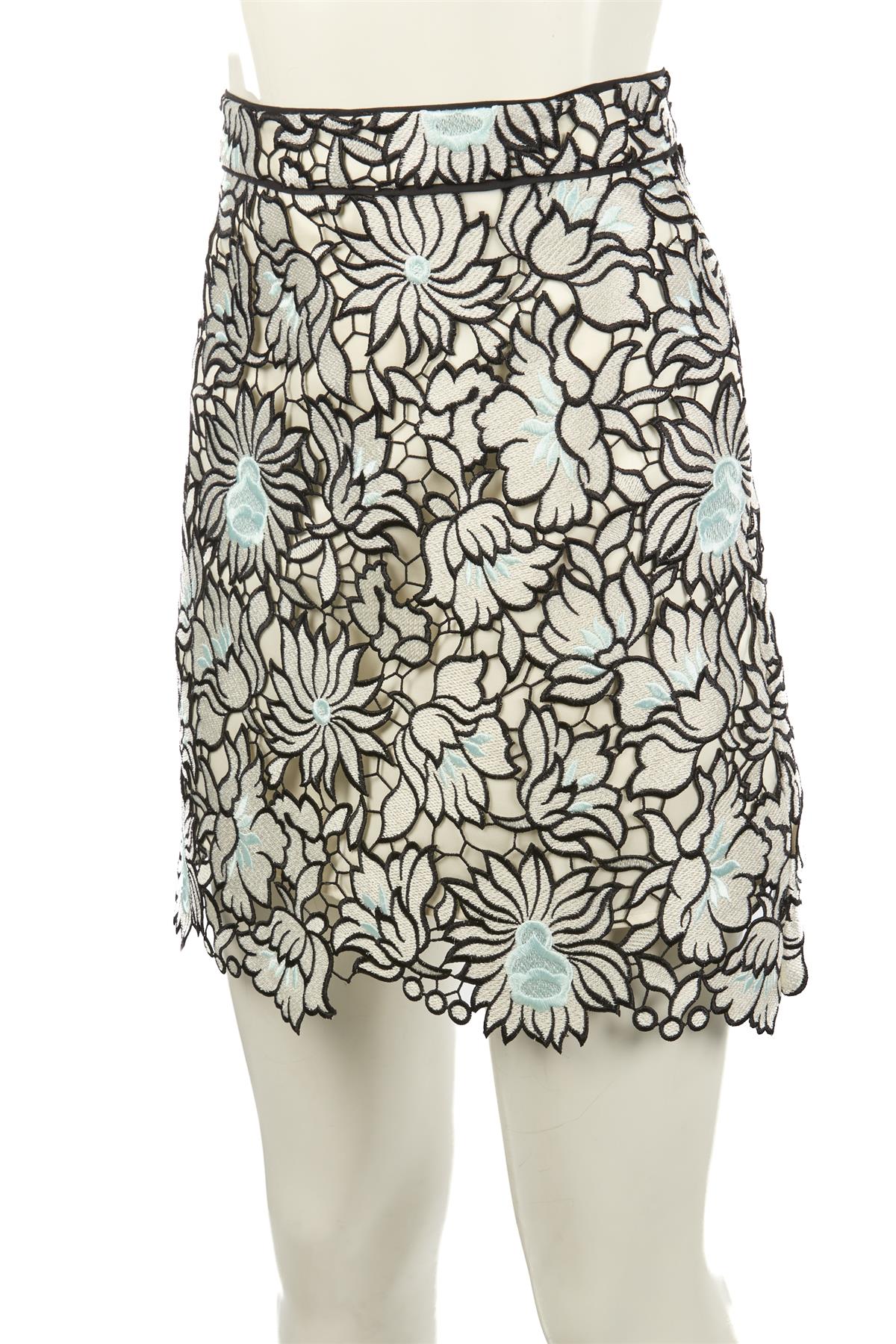 SELF-PORTRAIT MULTI CROCHET MINI SKIRT UK 4
