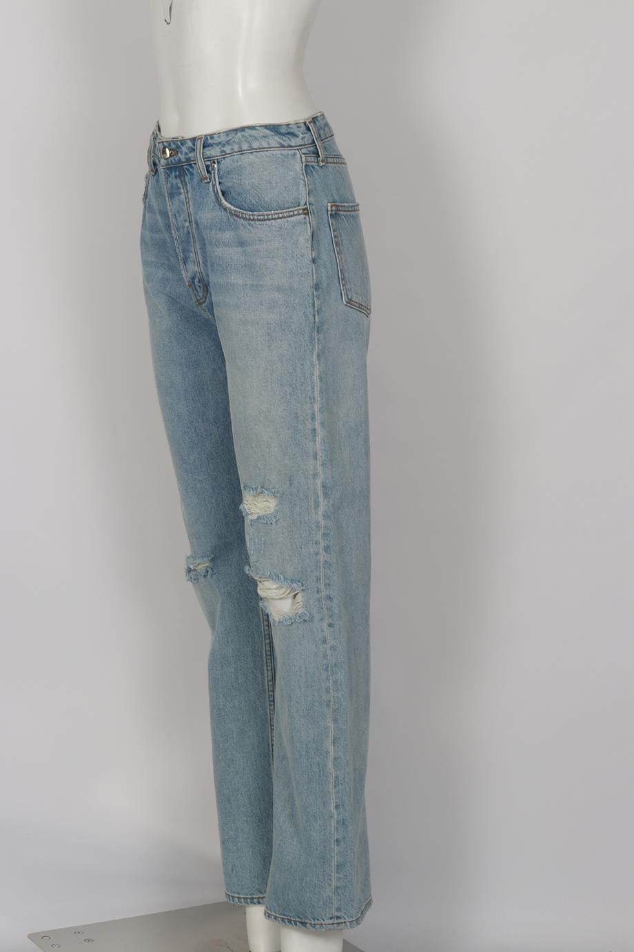 SABLYN DISTRESSED HIGH RISE STRAIGHT LEG JEANS W27 UK 8-10