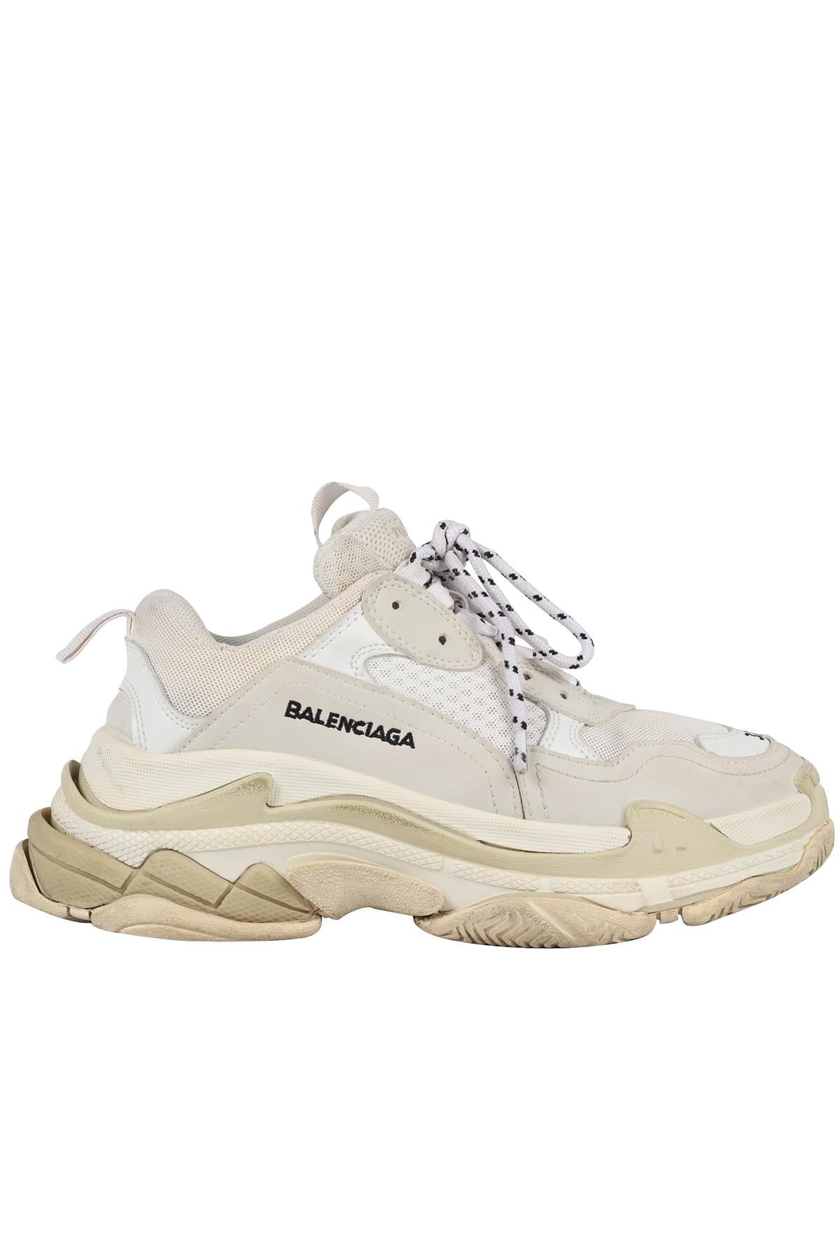 BALENCIAGA ECRU TRIPE S SUEDE SNEAKERS EU 38 UK 5 US 8