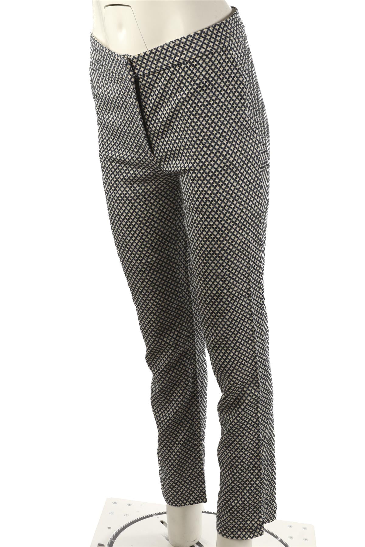 STELLA MCCARTNEY NAVY CREPE STRAIGHT LEG PANTS IT 40 UK 8
