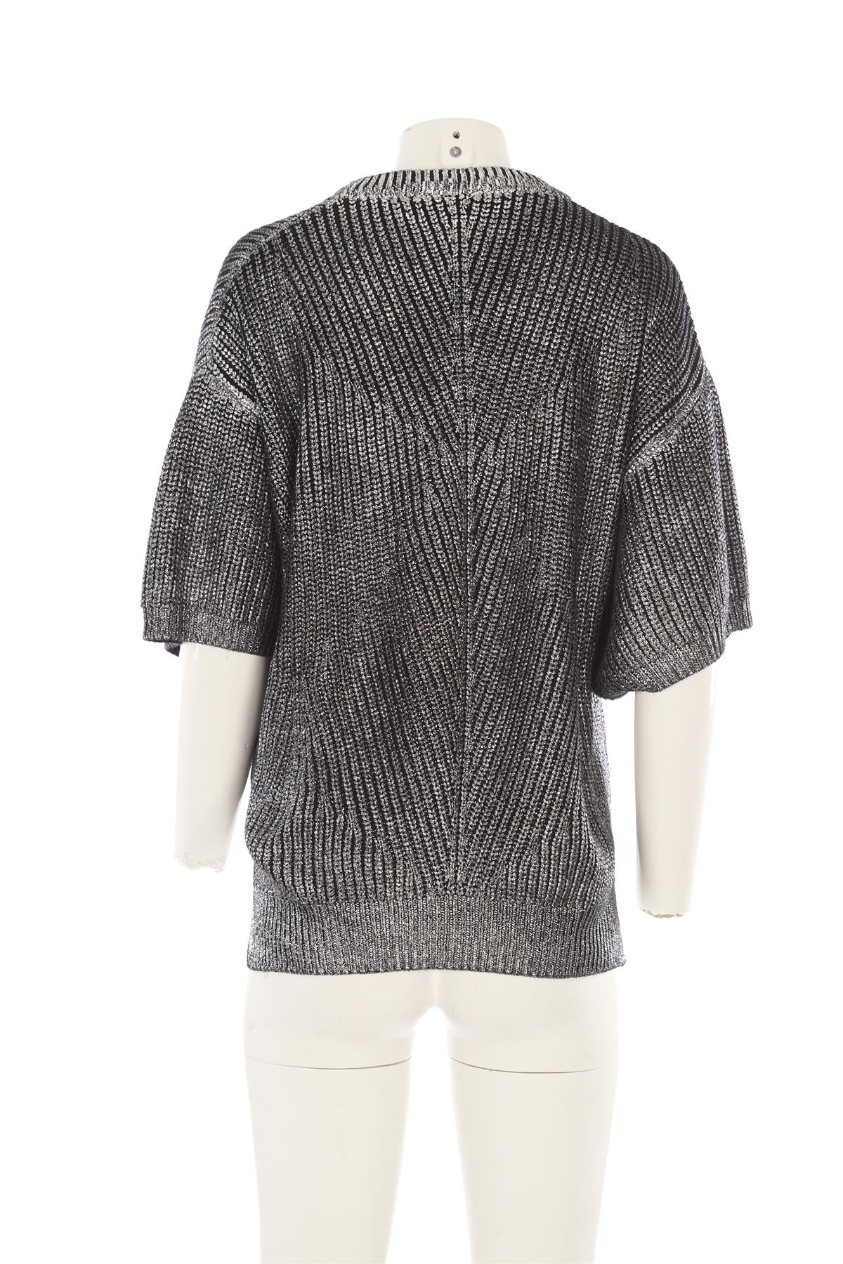 JOSEPH SILVER COTTON SWEATER XLARGE
